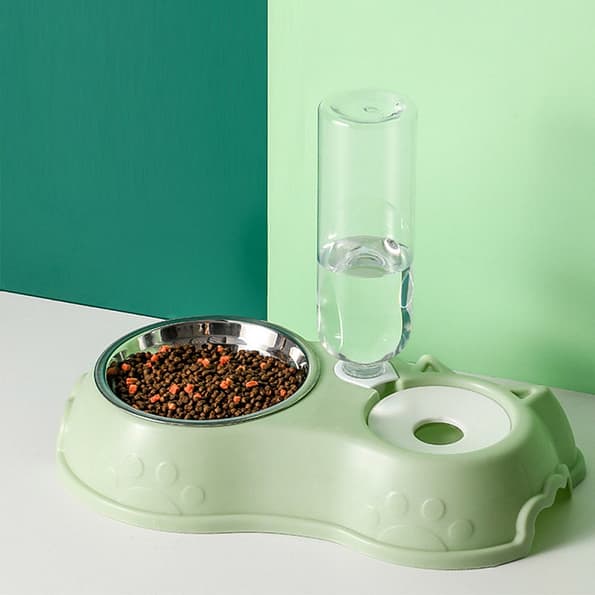 2 Bowl Feeder for Dog Cat 500ML Water Bottle Stainless Steel Bowl 02