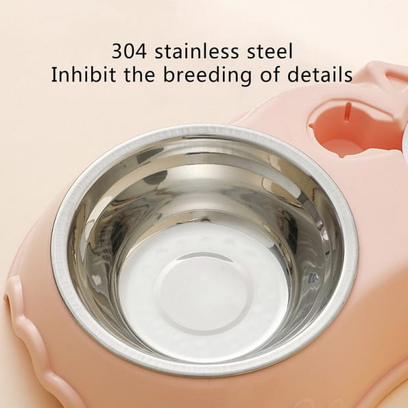 3 Bowl Feeder for Dog Cat 500ML Stainless Steel Detail 05